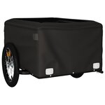 vidaXL Remorque de vélo noir et gris 45 kg fer