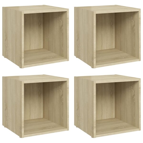 vidaXL Meubles TV 4 Pièces chêne sonoma 37x35x37 cm bois d’ingénierie