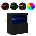 Buffet vidaXL avec lumières LED Chêne noir 60x37x67 cm