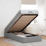 vidaXL Cadre de lit ottoman et matelas gris clair 90x190 cm tissu