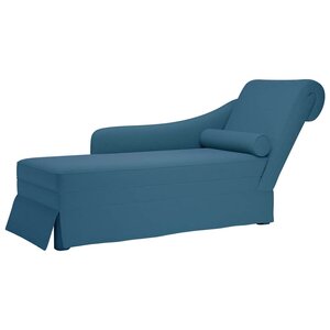 vidaXL Fauteuil long avec traversin et accoudoir droit bleu velours