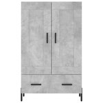 vidaXL Buffet haut gris béton 69 5x31x115 cm bois d'ingénierie