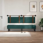 vidaXL Tête de lit suspendue Avec lumière LED Vert foncé PU antique
