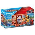 PLAYMOBIL - 70774 - Ouvrier et conteneur