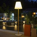 Lampe de table solaire et rechargeable Standy mini Wood Solar 25 cm - LED blanc chaud et blanc