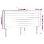 vidaXL Tête de lit à LED Gris clair 163x16x118/128 cm Tissu