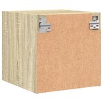 vidaXL Table de chevet avec porte en verre chêne sonoma 35x37x35 cm