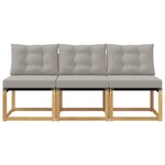 vidaXL 3 pc Sofa de milieu extérieur Blanc