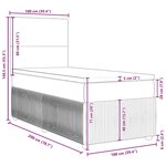 vidaXL Sommier à lattes de lit avec matelas Taupe 100x200 cm Tissu