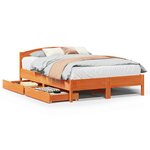 vidaXL Cadre de lit sans matelas cire marron 140x190cm bois pin massif