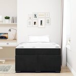 vidaXL Cadre de lit avec matelas Noir 120 x 200 cm tissu