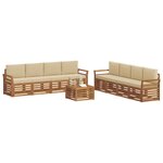 vidaXL Ensemble de canapés d'extérieur 9 pc Naturel et Beige