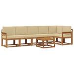 vidaXL Ensemble de canapés d'extérieur 7 pc Naturel et Beige
