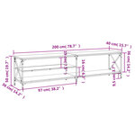 vidaXL Meuble TV chêne marron 200x40x50 cm bois d'ingénierie et métal