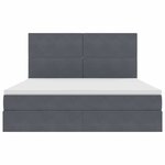 vidaXL Lit avec rangement et matelas Gris foncé 180 x 200 cm Velours