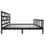 vidaXL Cadre de lit sans matelas noir bois massif 200x200 cm