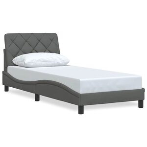 vidaXL Cadre de lit sans matelas gris foncé 80x200 cm tissu