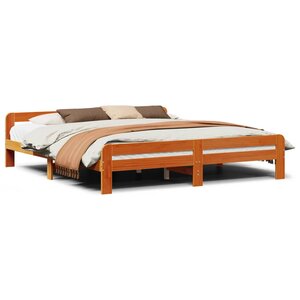 vidaXL Cadre de lit sans matelas cire marron 180x200cm bois pin massif