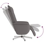 vidaXL Fauteuil inclinable de massage repose-pieds gris similicuir