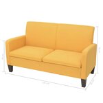 vidaXL Ensemble de canapés 2 Pièces Tissu Jaune