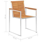 vidaXL Chaises de jardin lot de 8 avec coussins Bois d'acacia solide