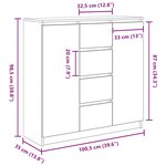 vidaXL Buffet et tiroirs sonoma gris 100 5x35x98 5cm bois d'ingénierie
