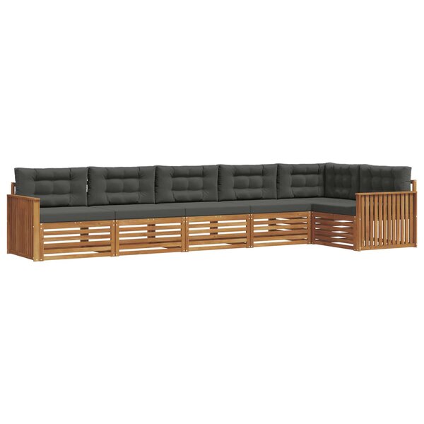 vidaXL Ensemble de canapés d'extérieur 6 Pièces Naturel et Anthracite