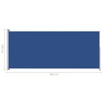 Vidaxl auvent latéral rétractable de patio 220x500 cm bleu
