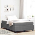 vidaXL Lit Box Spring avec matelas gris clair - 120 x 200 cm en tissu velours côtelé