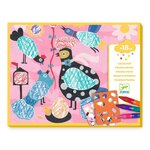 Djeco DJ08993 - Fabuleux pochoirs Piou piou & co