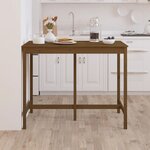 vidaXL Table de bar Marron miel 140x80x110 cm Bois massif de pin