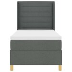 vidaXL Lit à ressorts avec matelas gris foncé 100 x 200 cm en tissu.