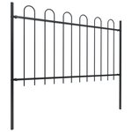 vidaXL Clôture de jardin avec dessus en cerceau Acier 3 4 x 1 m Noir