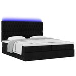 VidaXL Cadre de lit ottoman avec matelas noir 200x200cm tissu