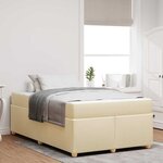 vidaXL Cadre de lit avec matelas Crème 120 x 200 cm tissu