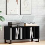 vidaXL Meuble à vinyles Chêne noir 100 x 38 x 48 cm Bois d'ingénierie