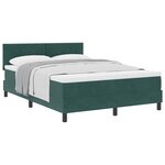 vidaXL Lit à ressorts avec matelas Vert foncé 160 x 200 cm Velours