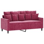 vidaXL Ensemble de canapés 2 Pièces avec coussins Rouge bordeaux Velours