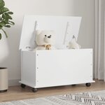 vidaXL Coffre de rangement et roulettes ALTA blanc bois massif de pin