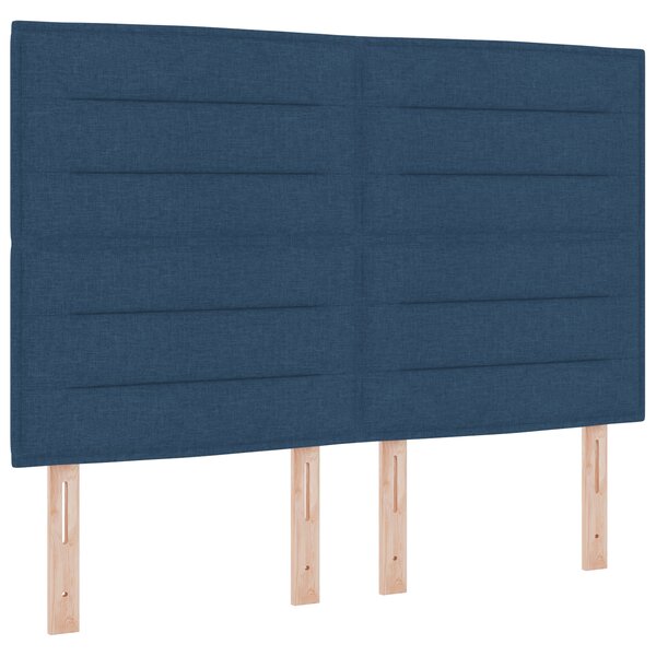 vidaXL Lit avec Sommier Bleu 140x190 cm Tissu