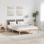 vidaXL Cadre de lit avec tête de lit Taupe 150 x 200 cm Pin massif