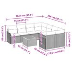 vidaXL Ensemble de canapé de jardin 9 Pièces Gris Poly rotin