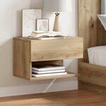 vidaXL Table de chevet murale chêne artisanal