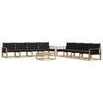 vidaXL Ensemble de canapés d'extérieur 9 pc Blanc et noir