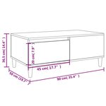 vidaXL Table basse Chêne fumé 90x50x36 5 cm Bois d'ingénierie