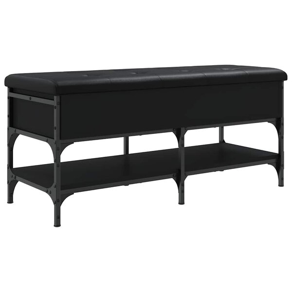 vidaXL Banc à chaussures noir 102x42x45 cm bois d'ingénierie
