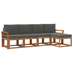 vidaXL Ensemble de canapés d'extérieur 5 pc Naturel et Anthracite