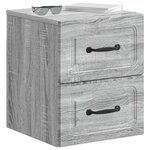 vidaXL Cabinet de chevet mural 2 pc Sonoma gris 34 5 x 33 x 40 cm