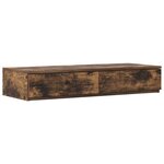 vidaXL Cadre de lit de rangement Chêne fumé 75x190 cm