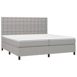 vidaXL Sommier à lattes de lit et matelas et LED Gris clair 200x200 cm